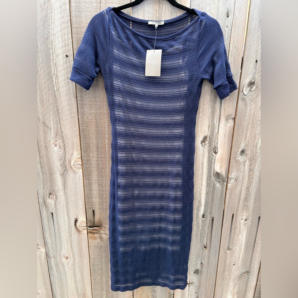 Anthropologie Bordeaux Los Angeles Striped Midi Shirt Dress size XS
